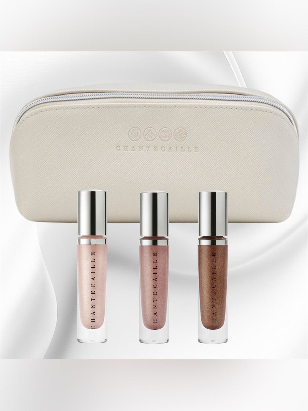 [LE] Chantecaille Eye Lumiere Liquid Eyeshadows and Makeup Pouch Bundle